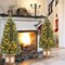 Costway 4 FT Pre-Lit Potted Christmas Tree Pine Needles 3 Dynamic Modes Remote Control